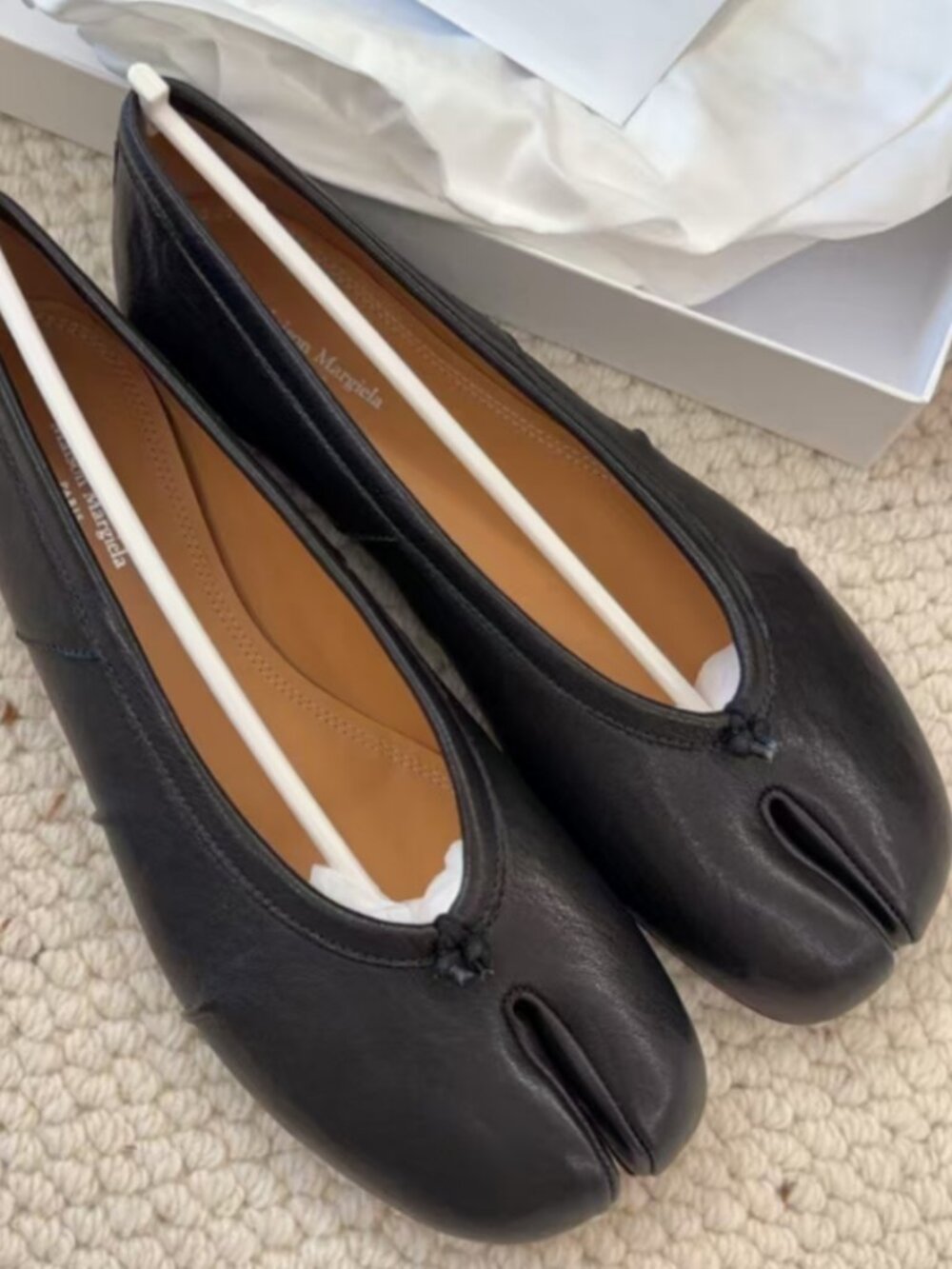Maison Margiela Split-Toe Leather Ballet Flats